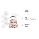 Spa Facial Headband Whaline Head Wrap Terry Cloth Headband 4 counts Stretch Towel with Magic Tape for Bath, Makeup and Sport (White)