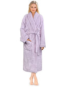 PAVILIA Premium Womens Plush Soft Robe Fluffy, Warm, Fleece Sherpa Shaggy Bathrobe, Lavender, Small-Medium