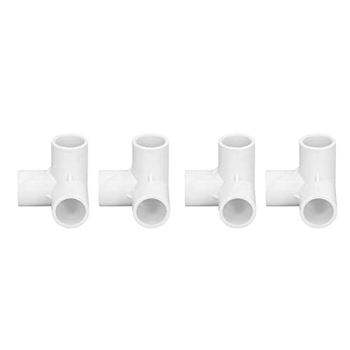 10PCS 3 Way PVC Pipe Fittings 0.8in Plastic 90 Degree Corner Elbow Fitting Tee Corner Connector 20mm Inner Diameter(White)