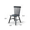 Livinia Aslan Malaysian Oak Dining Chair Set of Two, Country Farmhouse High Spindle Back Wooden Side Chairs (Black)