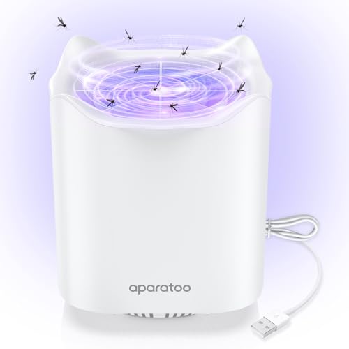 Fly Killer, Mosquito Killer Lamp USB Electric Bug Zapper Quiet UV Fly Catcher Portable Fruit Fly Trap Insect Killer for Indoor Outdoor Home Kitchen Garden Camping