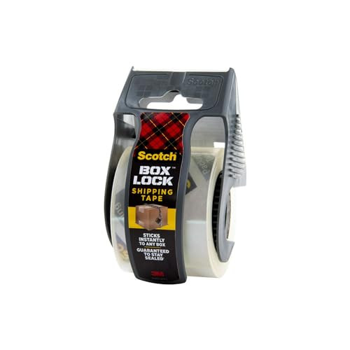 Scotch Box Lock Packaging Tape, 6 Rolls with Dispenser, 1.88 in x 800 in, Extreme Grip, Sticks Instantly to Any Box