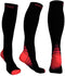 Physix Gear Compression Socks 20-30 mmHg - Men & Women - Running, Nurses, Shin Splints, Flight, Travel (BLACK/RED-L/XL)
