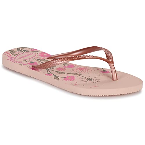 Havaianas Girls' Slim Organic Ballet Rose Gold Blush Pink Flip Flops, Ballet Rose Golden Blush Pink, 35/36 EU