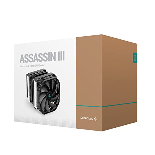 DEEPCOOL Assassin III CPU air Cooler, 7 Heatpipes, Dual 140mm Fans, 54mm RAM Clearance, 280W TDP, New Sinter Heatpipe Technology, 5-Year Warranty