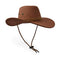 UltraKey Cowboy Hat, Sun Hat Faux Felt Leather Suede Travel Cap Western Hat Outdoor Sun Protect Brown