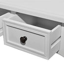 'vidaXL Scandinavian Style Dressing Console Table - White, MDF and Pinewood Construction, Features Three Drawers, Compact Design for Small Spaces