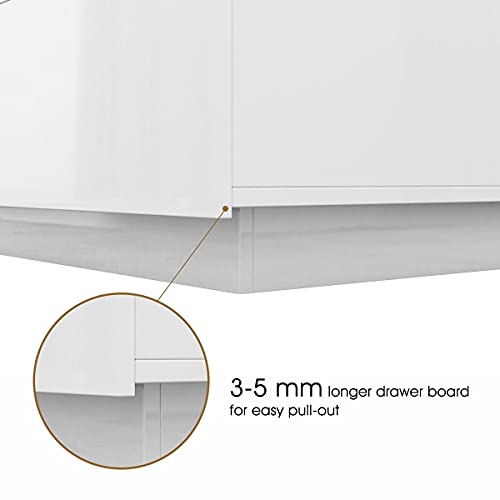 Luxsuite Coffee Table High Gloss Tea Table Wooden with Storage 4 Drawers Storage Shelf Cabinet Living Room Furniture White 95cm