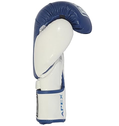 Ringside Apex Bag Gloves, IMF-Tech Boxing Gloves with Secure Wrist Support, Synthetic Boxing Gloves for Men and Women, Blue and White, L/XL