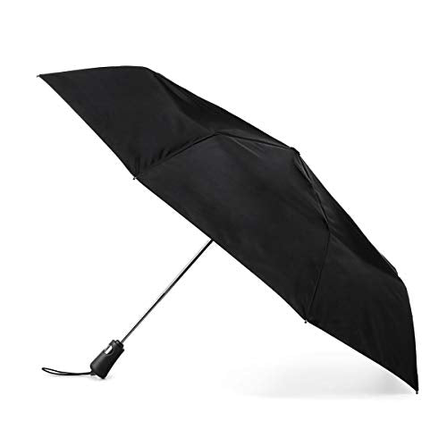 Totes Titan Compact Travel Umbrella ? Ultimate Windproof Waterproof and UV Sun Protection Lightweight and Durable Construction One Touch Automatic Open/Close Black