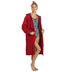 Sporti Comfort Fleece-Lined Swim Parka, Red Shell/ Charcoal Lining, Large