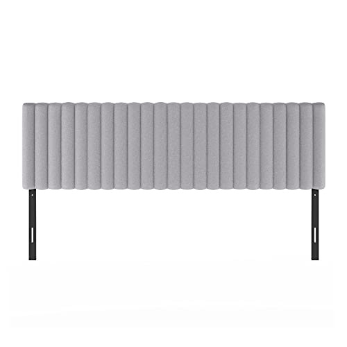 Furinno Roanne Upholstered Tufted Headboard, King, Glacier