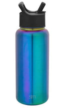 Simple Modern 32 oz Summit Water Bottle with Straw Lid - Gifts for Men & Women Hydro Vacuum Insulated Flask Double Wall Liter - 18/8 Stainless Steel -Prism