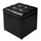 Giantex 40CM Cube Ottoman, Pouffe Storage Box Lounge Seat Footstools w/Hinge Top & Bottom Feet, Square Storage Ottoman Footrest Stool for Home Living Room Bedroom, 40 x 40 x 40CM (Black)