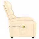 vidaXL Massage Chair, Recliner Chair with Adjustable Backrest and Footrest, Massage Office Chair with 6 Points, Armchair, Cream Faux Leather