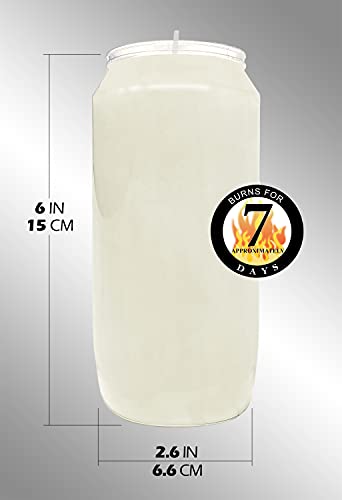 Hyoola 7 Day White Prayer Candles - 6" Tall Pillar Candles for Religious, Memorial, Vigil and Emergency Use - Vegetable Oil Wax in Plastic Jar Container, 20 Pack