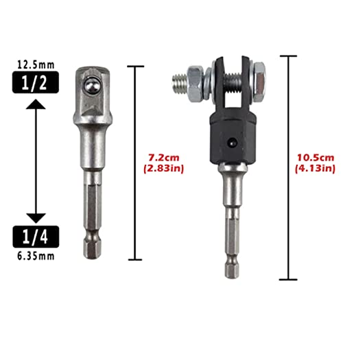 FUYGRCJ 1/2 Inch Scissor Jack Adapter and Socket Adapter for Most Jacks Chrome Vanadium Steel Scissor Jack Adapter Drive Impact Wrench Tool Lightweight Wrench for Automotive RV Jack