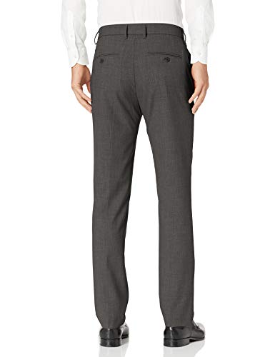Haggar Mens HD00660 J.m Stretch Superflex Waist Slim Fit Flat Front Dress Pant Casual Pants - Gray - 33W x 30L