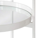 Kate and Laurel Celia Modern Glam 3-Tier Bar Cart, 14 x 14 x 28, White, Decorative Round Serving Cart with Lockable Wheels