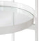 Kate and Laurel Celia Modern Glam 3-Tier Bar Cart, 14 x 14 x 28, White, Decorative Round Serving Cart with Lockable Wheels