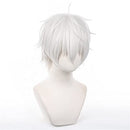 COSPLAZA Seishiro Nagi Blue Lock Anime Wigs Short Fluffy Silver White Hair Men Boy Halloween Cosplay Costume Wigs