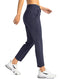 Soothfeel Women's Golf Pants with 4 Pockets 7/8 Stretch High Wasited Sweatpants Travel Athletic Work Pants for Women, Navy Blue, Medium