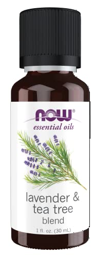 NOW Essential Oils, Lavender & Tea Tree Oil, Stimulating Aromatherapy Scent, Blend of Pure Lavender Oil and Pure Tea Tree Oil, Vegan, 1-Ounce