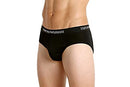 Emporio Armani Mens Men's Cotton Briefs, 3-Pack Briefs - Black - Medium