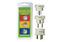 Korjo International 3-Pack Adapter Set, for Europe, UK, USA, Multi-Pack, for AUS Appliances