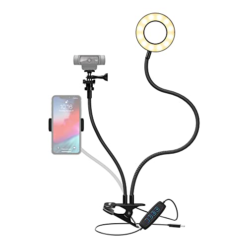 Logitech C922 Pro Stream 1080p Webcam Bundle with Ring Light and USB Hub (3 Items)
