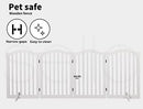 PaWz Wooden Pet Gate Dog Fence Safety Stair Barrier Security Door 4 Panels White