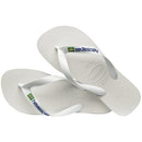Havaianas Men's Brazil Logo Flip Flop Sandal, White, 9-10