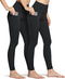 TSLA Women's High Waist Yoga Pants with Pockets, Tummy Control Yoga Leggings, Non See-Through Workout Running Tights FAP50-KBK_Large