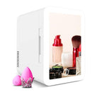 Cobuy Portable Personal Mini Fridge 5 Liter AC/DC Portable Beauty Fridge Thermoelectric Cooler and Warmer for Skincare, Bedroom and Travel, White w/Mirror Door, LED Design
