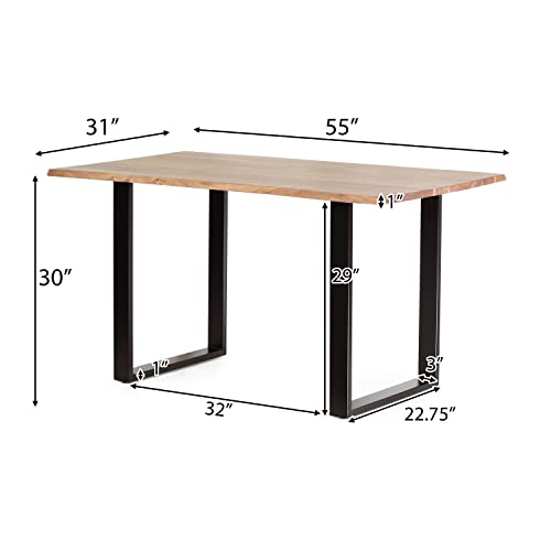 Christopher Knight Home 313410 Dining Table, Black + Natural