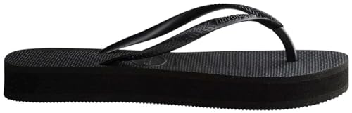 Havaianas Slim Flatform Womens Thongs Sandals, 39/40 BR Size, Black