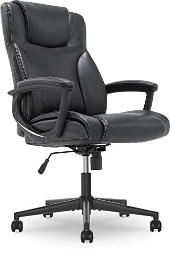 Serta Style Hannah II Office Chair, Bonded Leather, Black