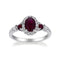 Gin & Grace 14K White Gold Mozambique Genuine Ruby Ring With Diamonds For Women Ethically, Authentically & Organically Sourced (Oval-Cut) Shaped Ruby Hand-Crafted Jewelry For Her Ruby Ring For Women