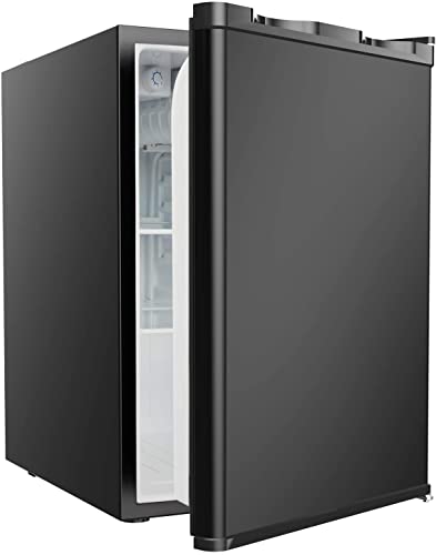 Compact Refrigerator, 73L Portable Freezer Fridge, Adjustable Mechanical Thermostat with Chiller, Reversible Doors, Black