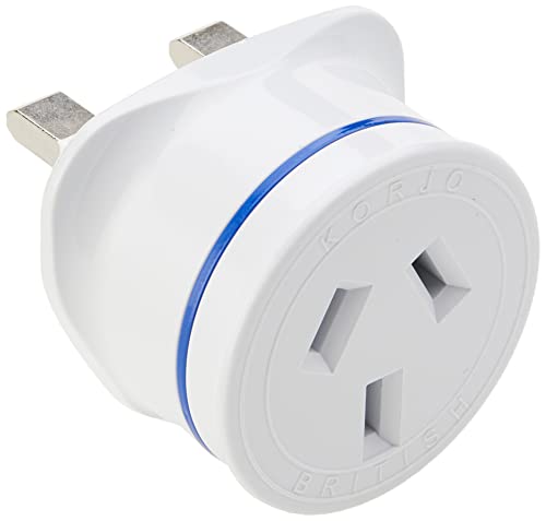 Korjo UK Travel Adaptor, for AU/NZ Appliances, use in UK, England