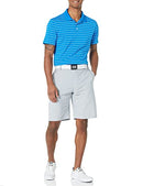 Amazon Essentials Men's Slim-Fit Quick-Dry Golf Polo Shirt, Metallic Blue Stripe, Medium