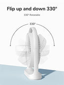 JISULIFE Desk Fan, Small Personal USB Desktop Fan with 4 Speeds, Quiet Operation Mini Portable Table Cooling Fan with Unique Design for Home Desktop Office Table Bedroom, Strong Wind, 330°Rotate-White