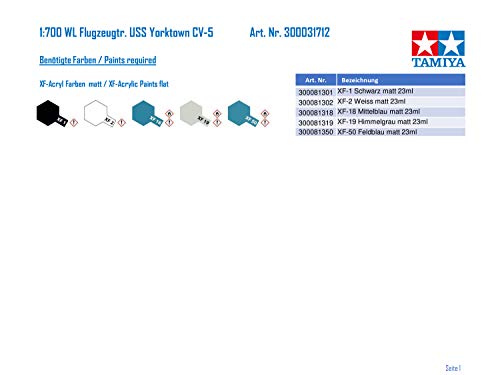 Tamiya 1:700 Scale US Aircraft Carrier Yorktown Model Kit