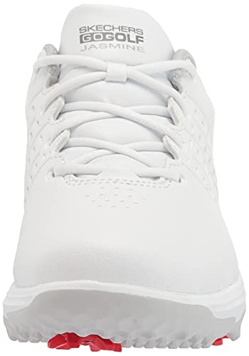 Skechers Women's Go Jasmine Spiked Waterproof Golf Shoe, White, 5.5 US