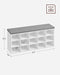 VASAGLE Shoe Bench, Storage Bench, Shoe Rack Bench, Shoe Shelf, Storage Cabinet, 15 Compartments, with Cushion, for Entryway, 11.8 x 41.3 x 18.9 Inches, White and Gray ULHS15WT