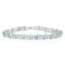 9.00 Carat (ctw) Sterling Silver Real Oval Cut Aquamarine Ladies Link Bracelet 9 CT