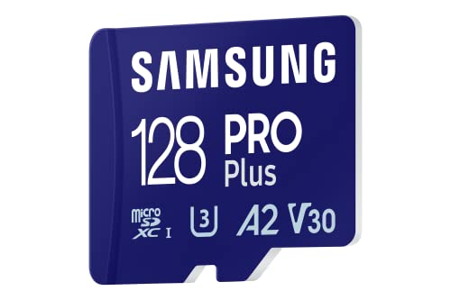Samsung PRO Plus SD Card, 128 GB, UHS-I U3, Full HD & 4K UHD, Read Speed 180 MB/s, Write Speed 130 MB/s, Memory Card for Cameras and Drones, Includes USB Card Reader, MB-SD128SB/WW