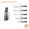 MasterChef Knife Set with Block 5 Kitchen Knives with Sharp Stainless Steel Blades (Paring, Utility, Carving, Bread, Chef) Japanese-Style Handles & Universal Holder, Plastic, Black