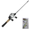 Zebco 33 Platinum Spincast Reel and Fishing Rod Combo, 5-Foot 6-Inch 2-Piece Fiberglass Rod, Comfortable Dual EVA/Cork Rod Handle, Instant Anti-Reverse Clutch, Includes 3-Piece Tackle Kit, Silver