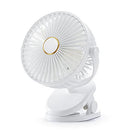 SmartDevil Clip on Fan, 360° Rotation Portable Small Desk Fan, 3 Speed Personal Rechargeable Battery Operated Table Fan with Clip, Mini Clip Fan for Stroller, Camping, Office, Desk(White)